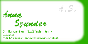 anna szunder business card